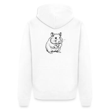 Hamster - Unisex Premium Organic Zip Hoodie - white - Back - Thijin (182cm)
