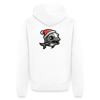 Noël de poisson piranha - Veste à capuche bio Premium Unisexe - blanc - Dos - Thijin (182cm)