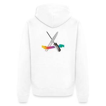 Manicure Tools with Gradient Illustration - Unisex Premium Organic Zip Hoodie - white - Back - Thijin (182cm)