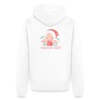 Maman Noël et ses deux bébés kawaii - Veste à capuche bio Premium Unisexe - blanc - Dos - Thijin (182cm)
