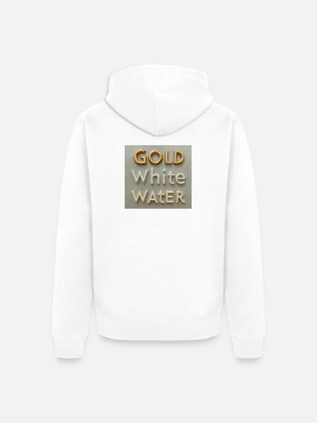 Golden White Water Typography - Unisex Premium Organic Zip Hoodie - white