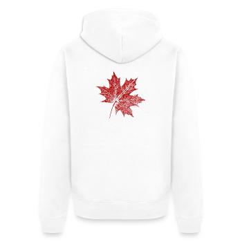 Maple leaf - Unisex Premium Organic Zip Hoodie - white - Back - Thijin (182cm)