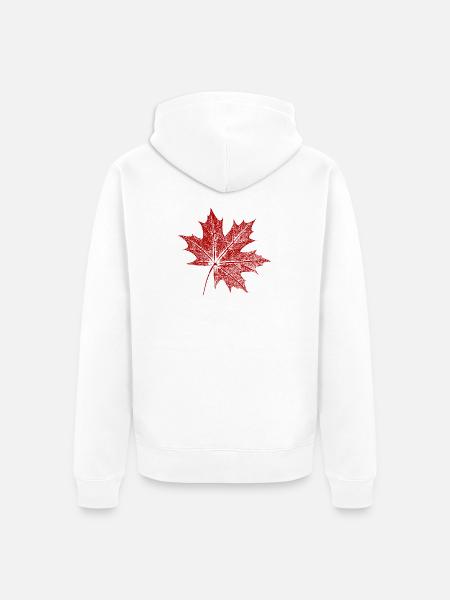 Feuille d’érable - Veste à capuche bio Premium Unisexe - blanc