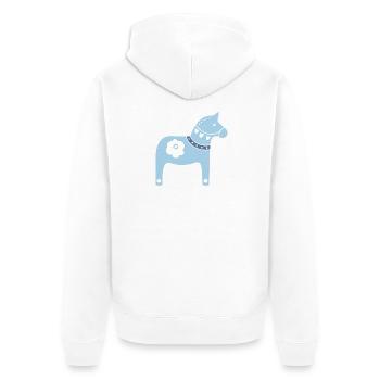 Dalapferd Schweden Weihnachten Tradition Holz Xmas - Unisex Premium Bio Zip Hoodie - Weiß - Hinten - Thijin (182cm)