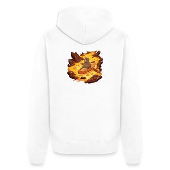 Lava bear in canoe full of cookies - Unisex Premium Organic Zip Hoodie - white - Back - Thijin (182cm)