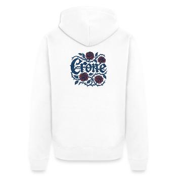 George Roses with Thorny Vines - Unisex Premium Organic Zip Hoodie - white - Back - Thijin (182cm)