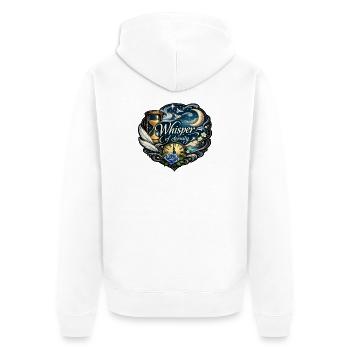 Flüstern der Ewigkeit - Unisex Premium Bio Zip Hoodie - Weiß - Hinten - Thijin (182cm)