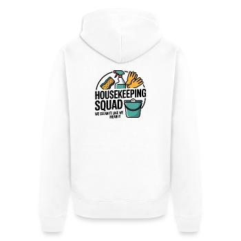 Lustiges Putzen Design - Unisex Premium Bio Zip Hoodie - Weiß - Hinten - Thijin (182cm)
