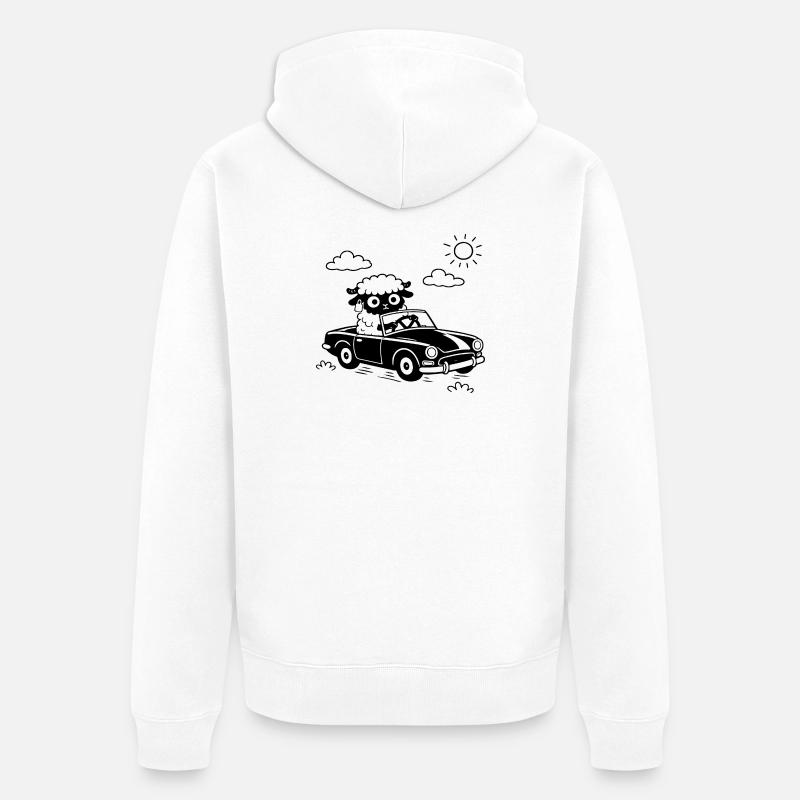 Mouton décapotable - Veste à capuche bio Premium Unisexe - blanc