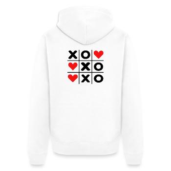 Cute Heart Pattern Love Minimal Design - Unisex Premium Organic Zip Hoodie - white - Back - Thijin (182cm)