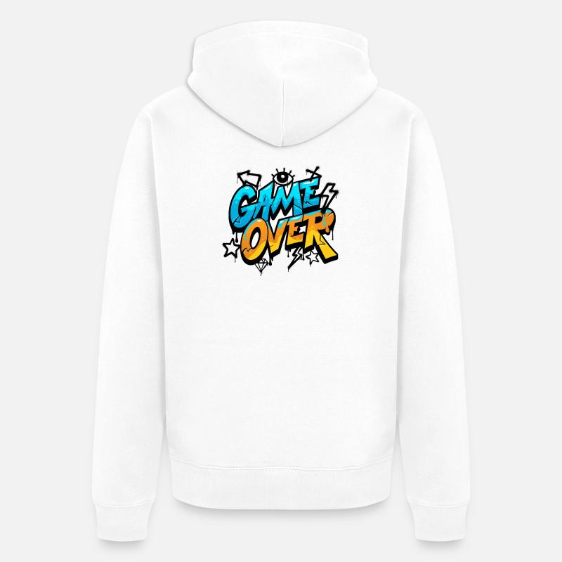 Game Over Graffiti Splash Tee - Veste à capuche bio Premium Unisexe - blanc