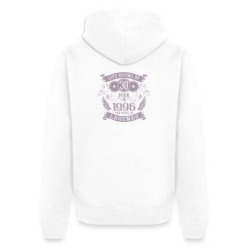 30th Birthday Life Angel Vintage 1996 Legends - Unisex Premium Organic Zip Hoodie - white - Back - Thijin (182cm)