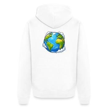 Erde Welt Planet - Unisex Premium Bio Zip Hoodie - Weiß - Hinten - Thijin (182cm)