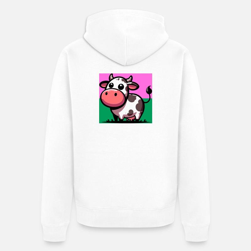 vache - Veste à capuche bio Premium Unisexe - blanc