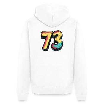 73 Number Colorful - Unisex Premium Organic Zip Hoodie - white - Back - Thijin (182cm)