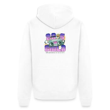 Enfant des années 80 - Veste à capuche bio Premium Unisexe - blanc - Dos - Thijin (182cm)