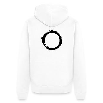 Black Hole Universe Silhouette Minimal Physics - Unisex Premium Organic Zip Hoodie - white - Back - Thijin (182cm)