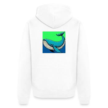 Wal - Unisex Premium Bio Zip Hoodie - Weiß - Hinten - Thijin (182cm)