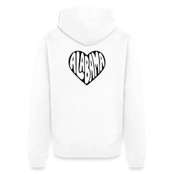Alabama USA Herz Bubblige Typo - Unisex Premium Bio Zip Hoodie - Weiß - Hinten - Thijin (182cm)