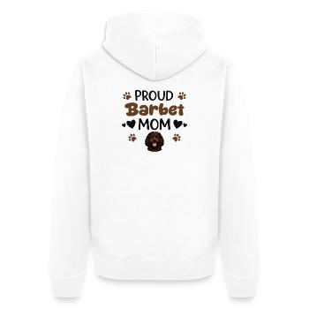 Stolze French Water Dog Mutter, Barbet - Unisex Premium Bio Zip Hoodie - Weiß - Hinten - Thijin (182cm)