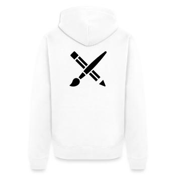 Brush, Pencil, Crafting, Art Icon - Unisex Premium Organic Zip Hoodie - white - Back - Thijin (182cm)