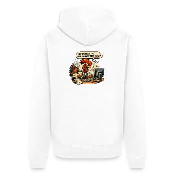 Ich mach das Möwe lustiger Büro Spruch - Unisex Premium Bio Zip Hoodie - Weiß - Hinten - Thijin (182cm)
