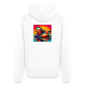 Mandarin duck - Unisex Premium Organic Zip Hoodie - white - Back - Thijin (182cm)