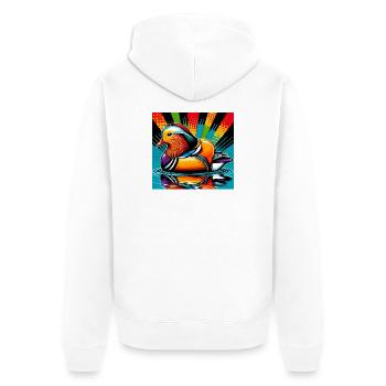 Mandarin duck - Unisex Premium Organic Zip Hoodie - white - Back - Thijin (182cm)