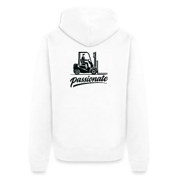 Forklift Driver Passionate Design - Unisex Premium Organic Zip Hoodie - white - Back - Thijin (182cm)