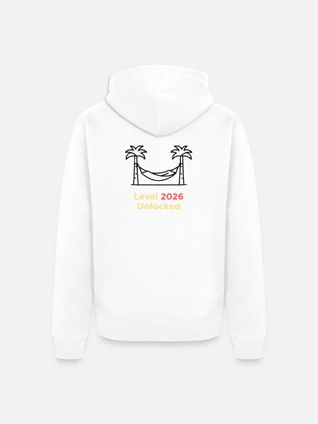 Level 2026 Unlocked Abschluss - Unisex Premium Bio Zip Hoodie - Weiß
