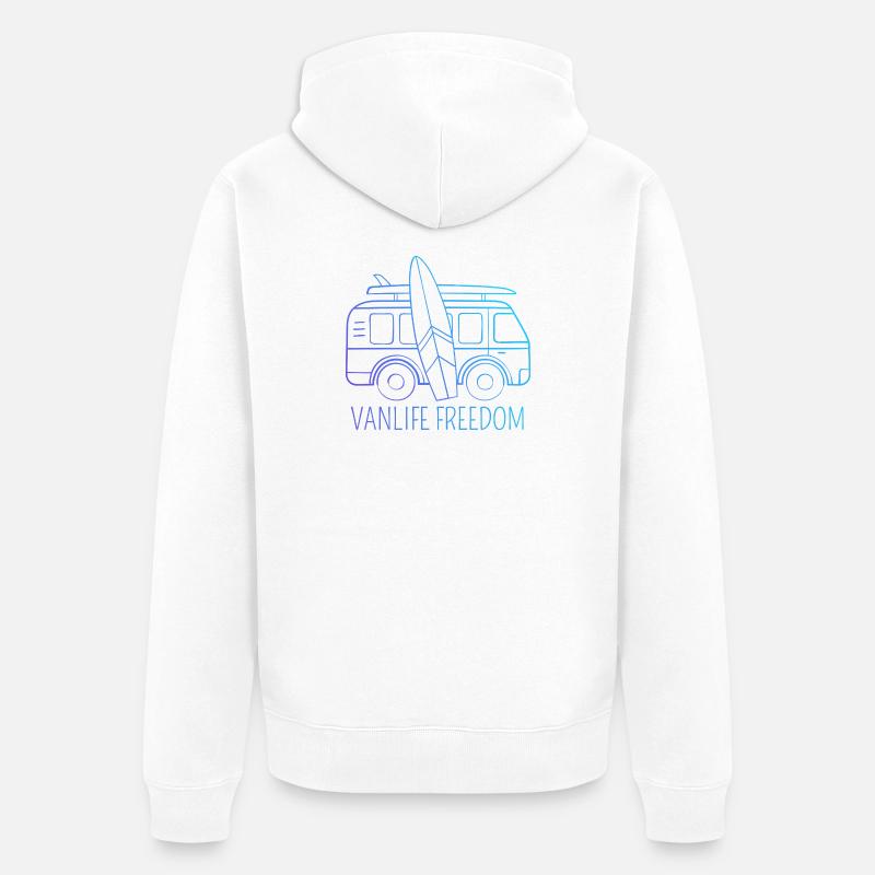 Vanlife_Freedom - Veste à capuche bio Premium Unisexe - blanc