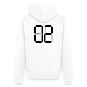 NUMÉRO 02 Zero Two Cadeau d’anniversaire numérique - Veste à capuche bio Premium Unisexe - blanc - Dos - Thijin (182cm)