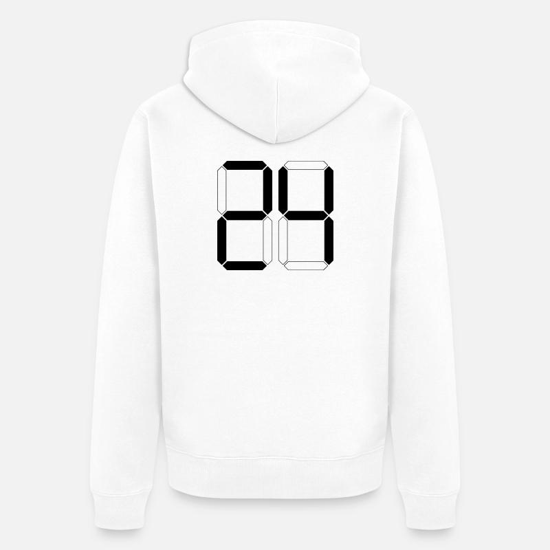 NUMMER 24 Vierundzwanzig Geschenk Digital - Unisex Premium Bio Zip Hoodie - Weiß