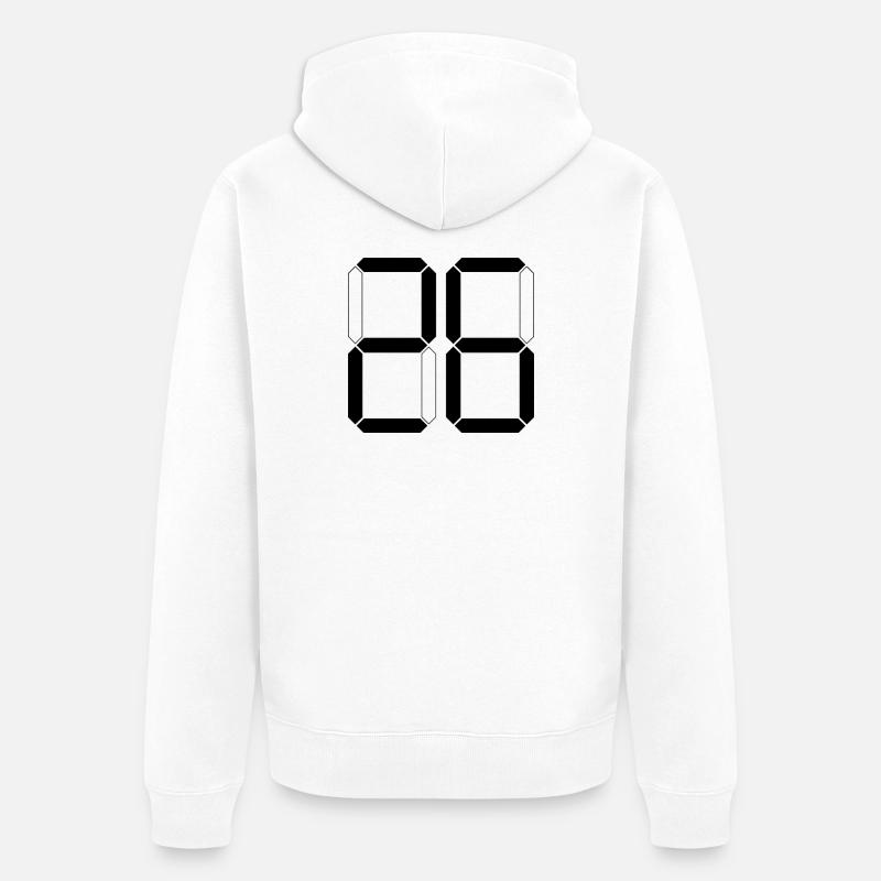 NUMÉRO 26 Vingt-six Cadeaux Numériques - Veste à capuche bio Premium Unisexe - blanc