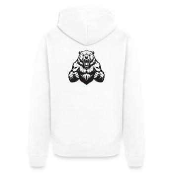 Grizzly Bear Muscles - Unisex Premium Organic Zip Hoodie - white - Back - Thijin (182cm)