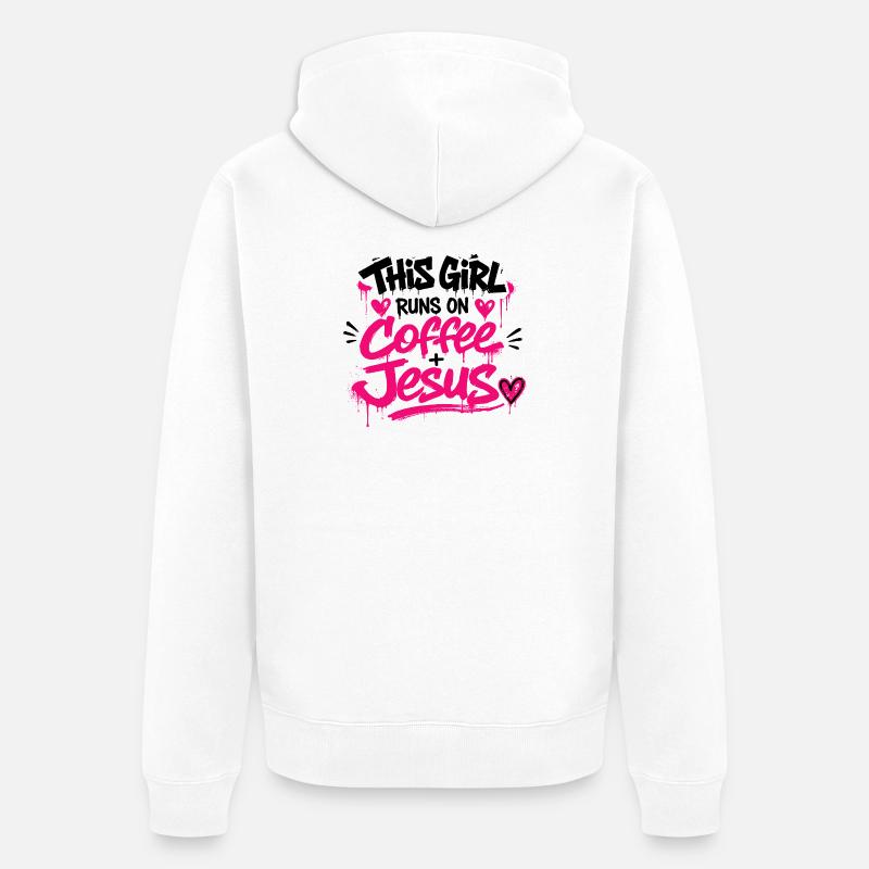 Coffee Jesus Graffiti - Veste à capuche bio Premium Unisexe - blanc