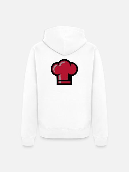 Chef's Hat Chef Restaurant Gastro Cooking - Unisex Premium Organic Zip Hoodie - white