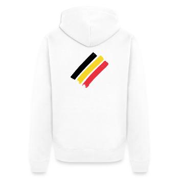 Drapeau de la Belgique - Bandes - Veste à capuche bio Premium Unisexe - blanc - Dos - Thijin (182cm)