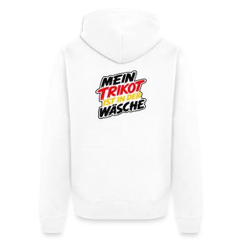 Mein Trikot ist in der Wäsche - Unisex Premium Bio Zip Hoodie - Weiß - Hinten - Thijin (182cm)