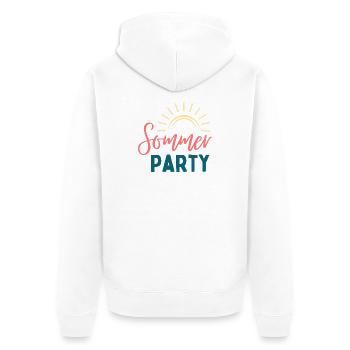Summer Party Sunbeam Logo - Unisex Premium Organic Zip Hoodie - white - Back - Thijin (182cm)