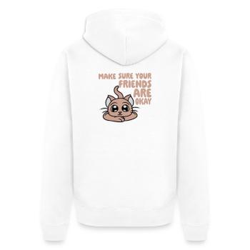 Make Sure Your Friends Are Okay Katze Kätzchen Süß - Unisex Premium Bio Zip Hoodie - Weiß - Hinten - Thijin (182cm)