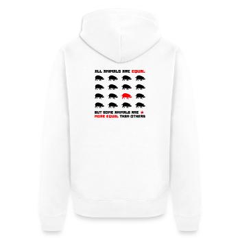 Alle Tiere sind gleich 2 - Unisex Premium Bio Zip Hoodie - Weiß - Hinten - Thijin (182cm)
