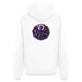 Illustration de l’orbite planétaire de la pieuvre cosmique - Veste à capuche bio Premium Unisexe - blanc - Dos - Thijin (182cm)