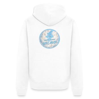 Hurra endlich Urlaub Urlaubszeit Urlaubstimmung - Unisex Premium Bio Zip Hoodie - Weiß - Hinten - Thijin (182cm)
