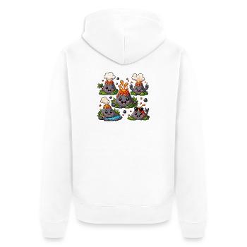 Volcans amusants avec des délices de lave - Veste à capuche bio Premium Unisexe - blanc - Dos - Thijin (182cm)