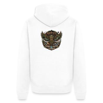 Naturkraft Ursprungswald - Unisex Premium Bio Zip Hoodie - Weiß - Hinten - Thijin (182cm)
