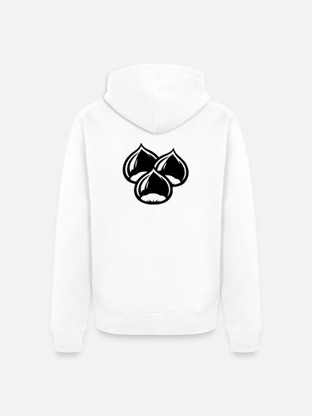 Kastanien Symbol - Unisex Premium Bio Zip Hoodie - Weiß