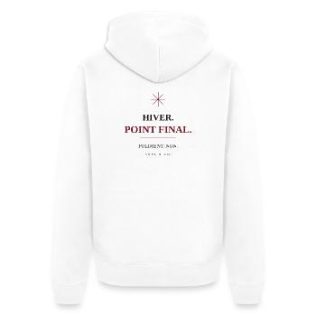 Winter, Final Point T-Shirt für den Winter - Unisex Premium Bio Zip Hoodie - Weiß - Hinten - Thijin (182cm)