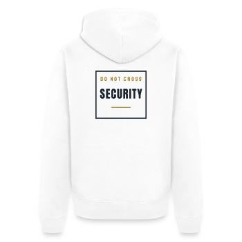 Security Stempel Retro - Ordner Sicherheit - Unisex Premium Bio Zip Hoodie - Weiß - Hinten - Thijin (182cm)
