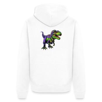 Dinosaurier - Unisex Premium Bio Zip Hoodie - Weiß - Hinten - Thijin (182cm)